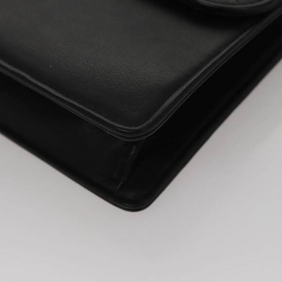 CELINE Chain Shoulder Bag Leather Black Gold Auth 107711 - Picture 14 of 16